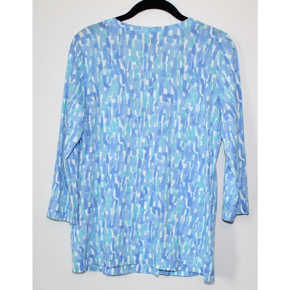 J. Jill Extra Fine Cotton Cardigan Blouse Blue Women's Size Small H14263 - Picture 10 of 14